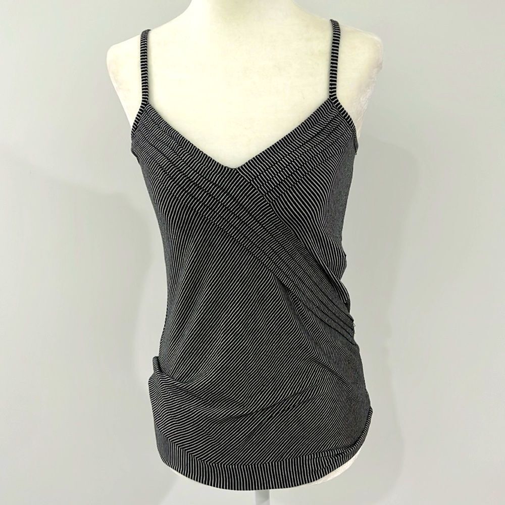 Jacob Pinstripe Ruched Camisole Tank Top XS Petite